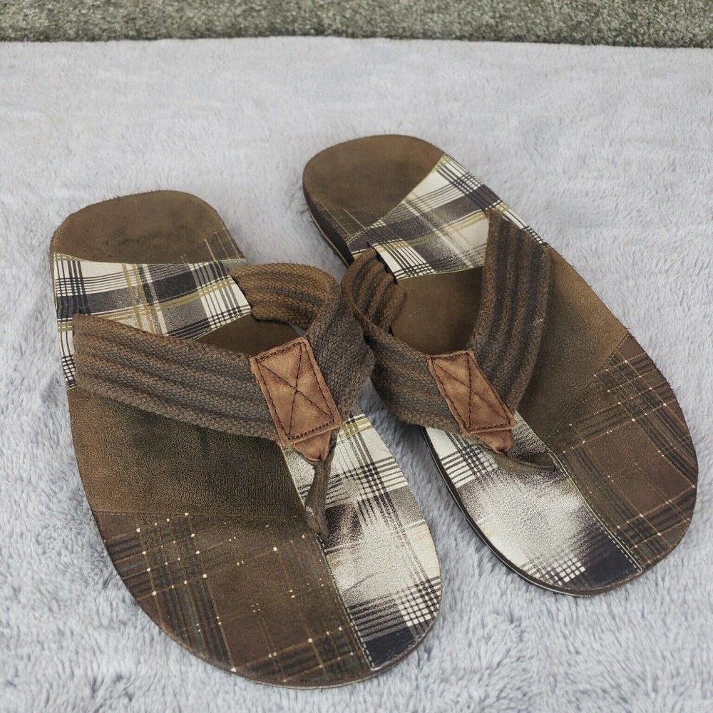 Rocketdog Flip Flops Sz 12 Mens Brown Slide On Sandal